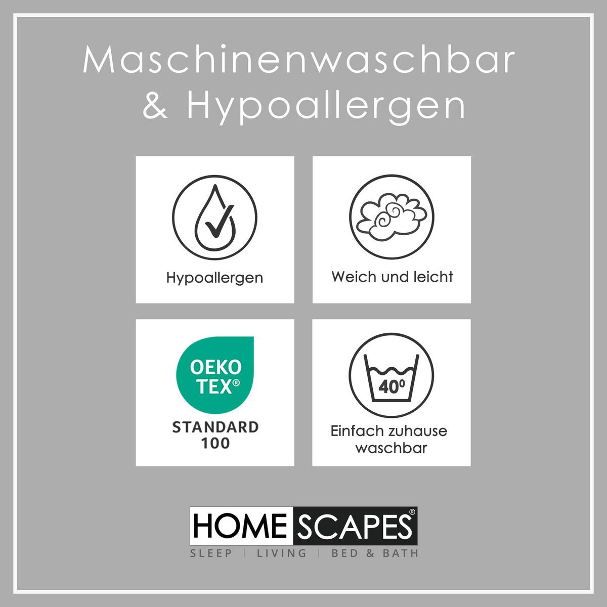 BETTDECKENSCHONER wasserdicht 155/220 cm - Weiß, Textil (155/220cm) - Homescapes