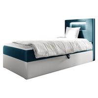 BOXBETT Gold Junior 1, Seite zum Öffnen des Bettkastens: Rechts - H3 - Türkis/Weiß, Holz (90/200cm) - MIRJAN24