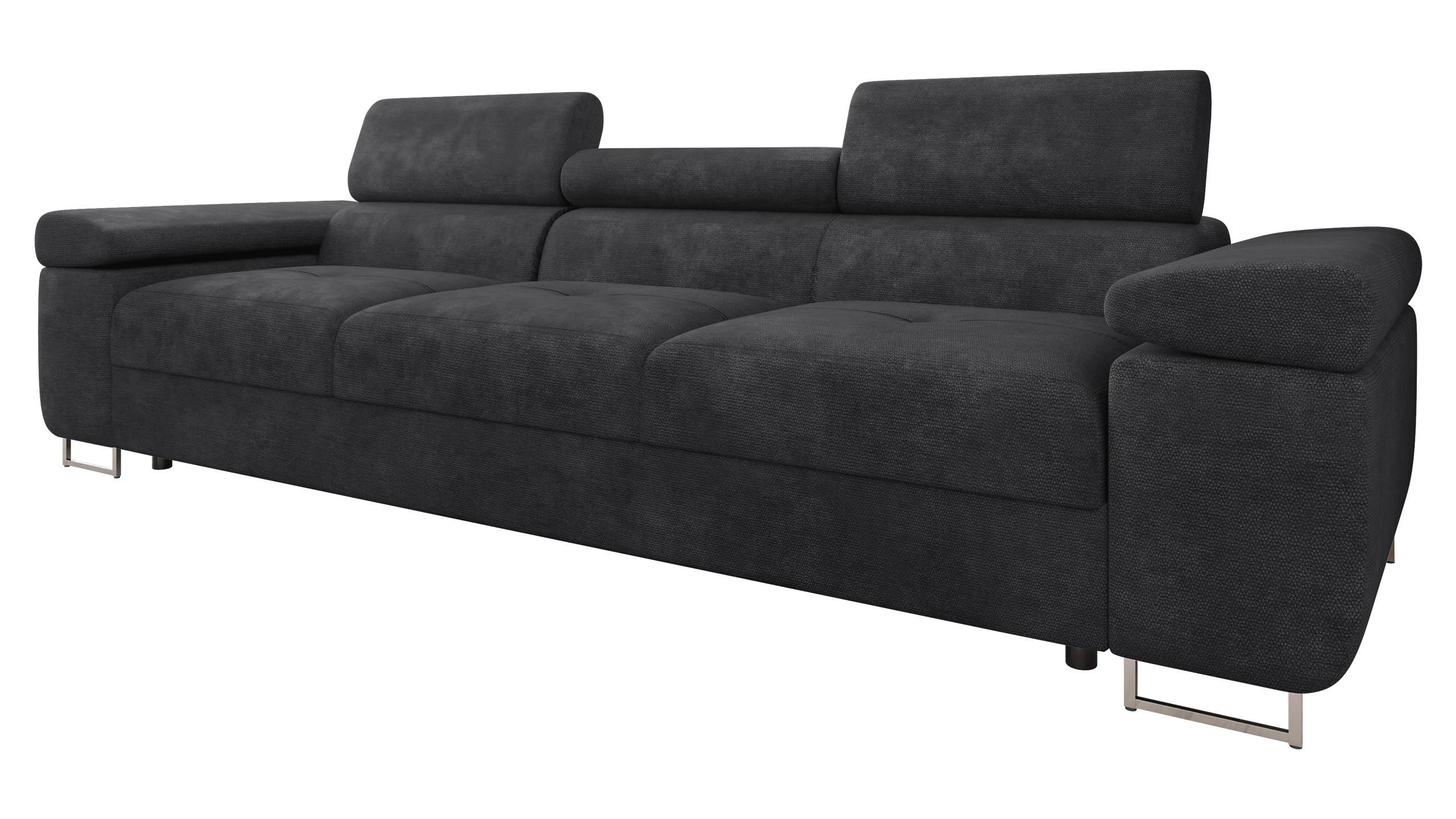 SOFA Torezio 3 - Anthrazit, Holz/Textil (263/90/102cm) - MIRJAN24