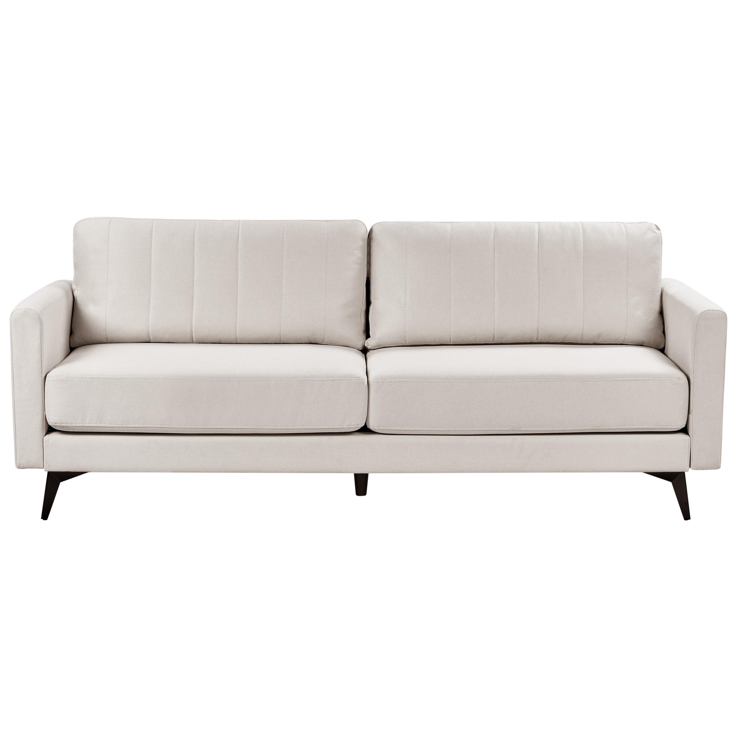 3-SITZER-SOFA Stoff Hellbeige Mala - Beige, Textil (205/82/76cm) - Beliani