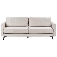 3-SITZER-SOFA Stoff Hellbeige Mala - Beige, Textil (205/82/76cm) - Beliani