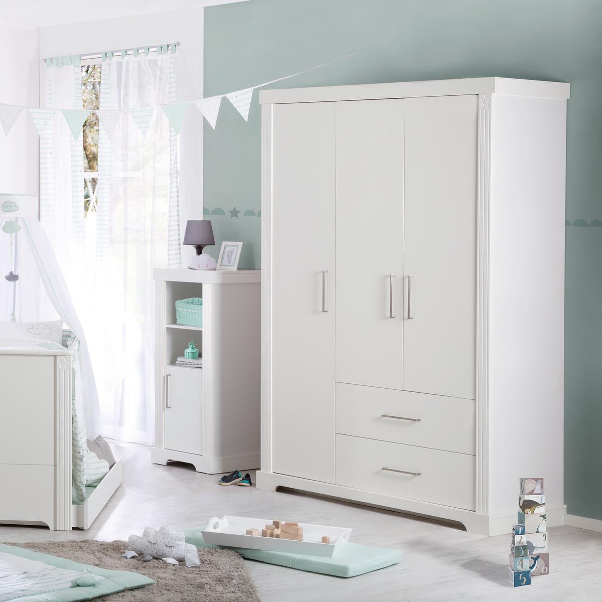 KLEIDERSCHRANK Maxi - Weiß, Holzwerkstoff/Metall (138.5/199/54.5cm) - Roba