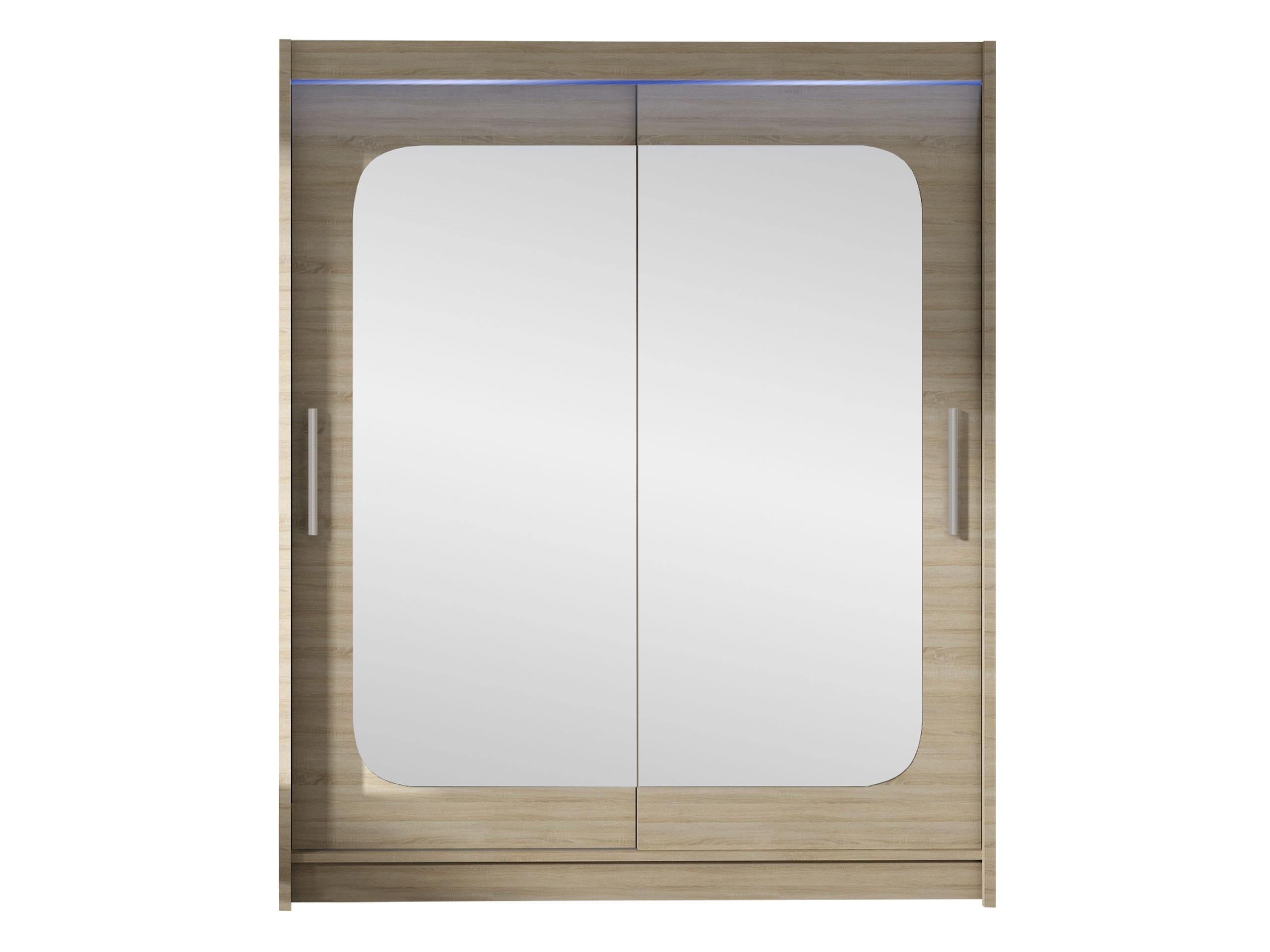 SCHWEBETÜRENSCHRANK Westa XII, mit RGB LED Beleuchtung - Silberfarben/Sonoma Eiche, Holzwerkstoff/Metall (150/200/58cm) - MIRJAN24