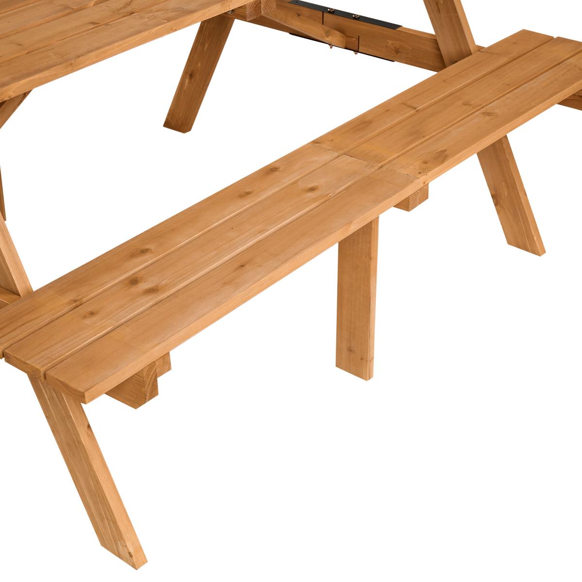 PICKNICKTISCH mit Bänken Tannenholz Hellbraun Roscigno - Hellbraun, Holz - Beliani