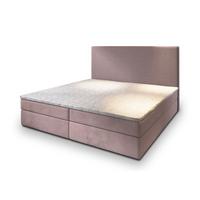 BOXBETT GIARRO 200x200 cm mit Matratze und Topper, H2+H3 - Rosa - Rosa, Holz (200/200cm) - MASSENO