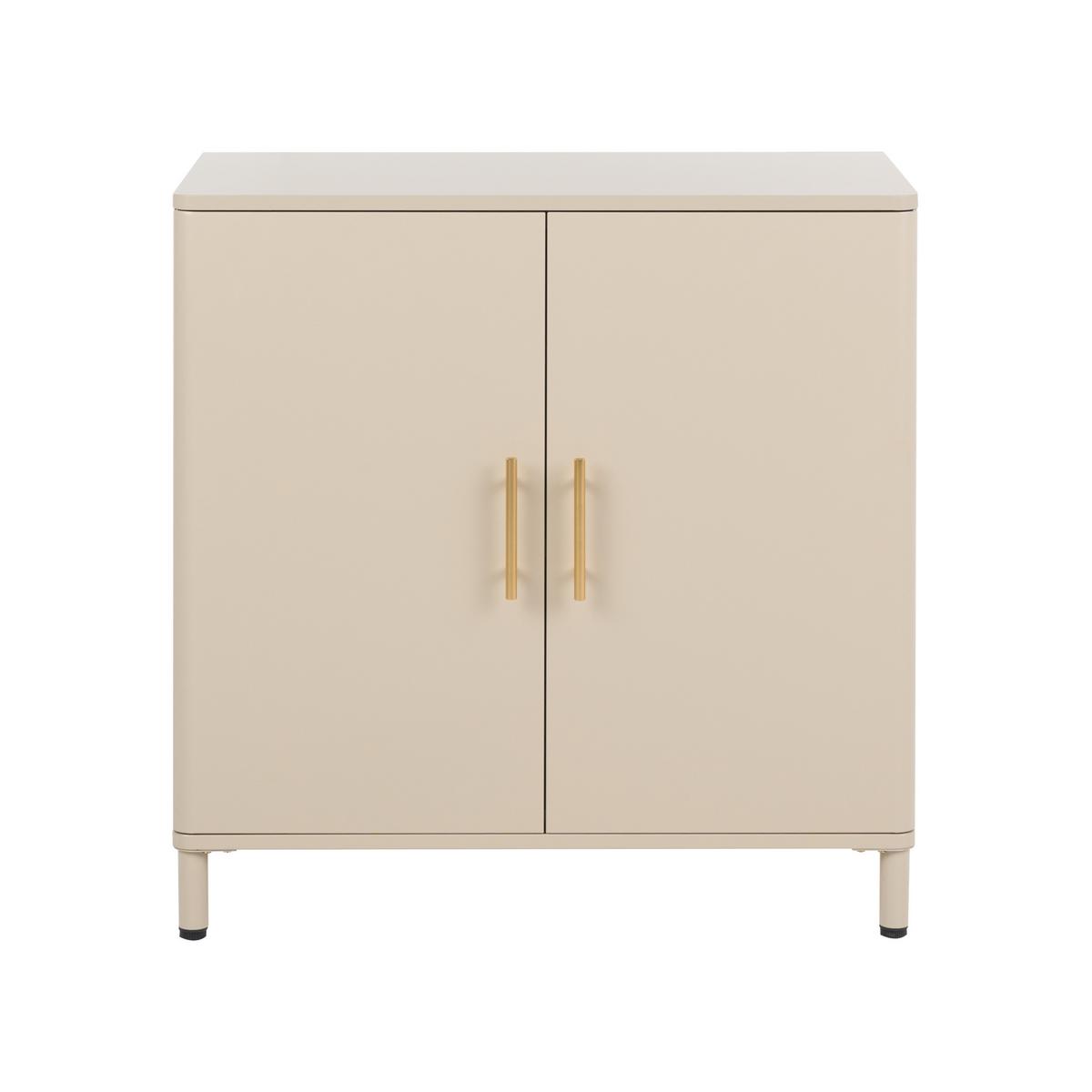SIDEBOARD mit 2 Türen Metall Beige Ombura - Beige, Metall (80/80/40cm) - Beliani