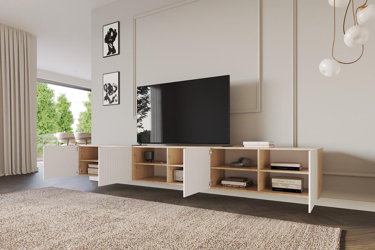 LOWBOARD KITO-W 3x100x40x40 cm - Artisan / Weiß - Eiche Artisan/Weiß, Holzwerkstoff (300/40/40cm) - ALTDECOR