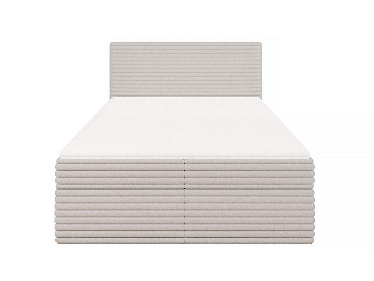 BOXBETT Roma 140/200 cm Hellgrau Plüschcord - Hellgrau/Schwarz, Holz/Kunststoff (140/200cm) - S-Style