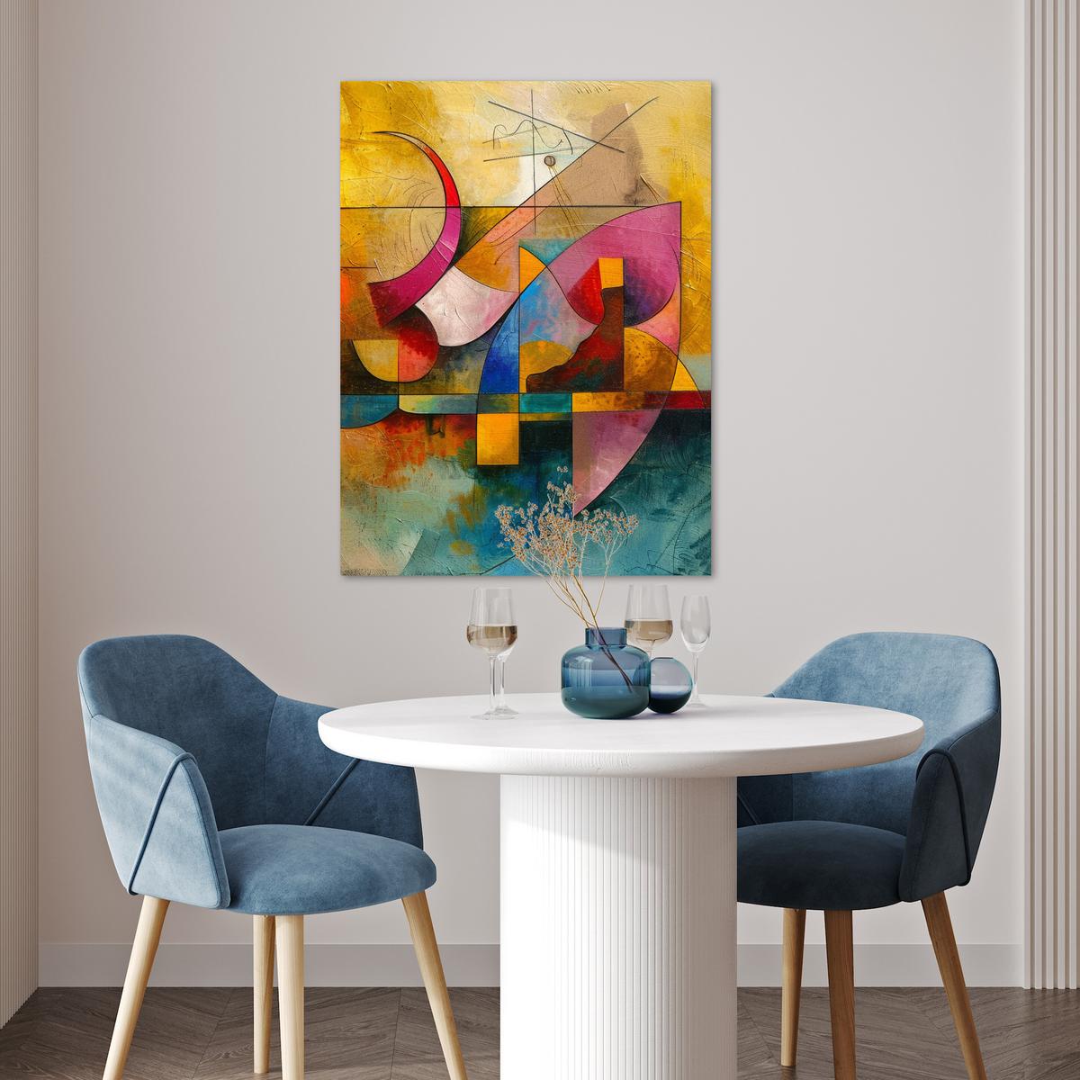 POSTER Kunst - Abstrakt - Modern Deko Wohnzimmer 60x80 cm - Gelb, Papier (60/80/0.1cm) - MuchoWow