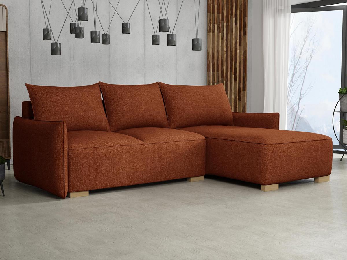 ECKSCHLAFSOFA Focus L - Bronzefarben/Naturfarben, Holz/Textil (240/155cm) - MIRJAN24