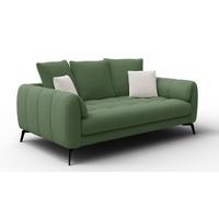 SOFA CALME 2,5-Sitzer, olive - Schwarz/Olivgrün, Holz/Textil (199/92/108cm) - Wozimo