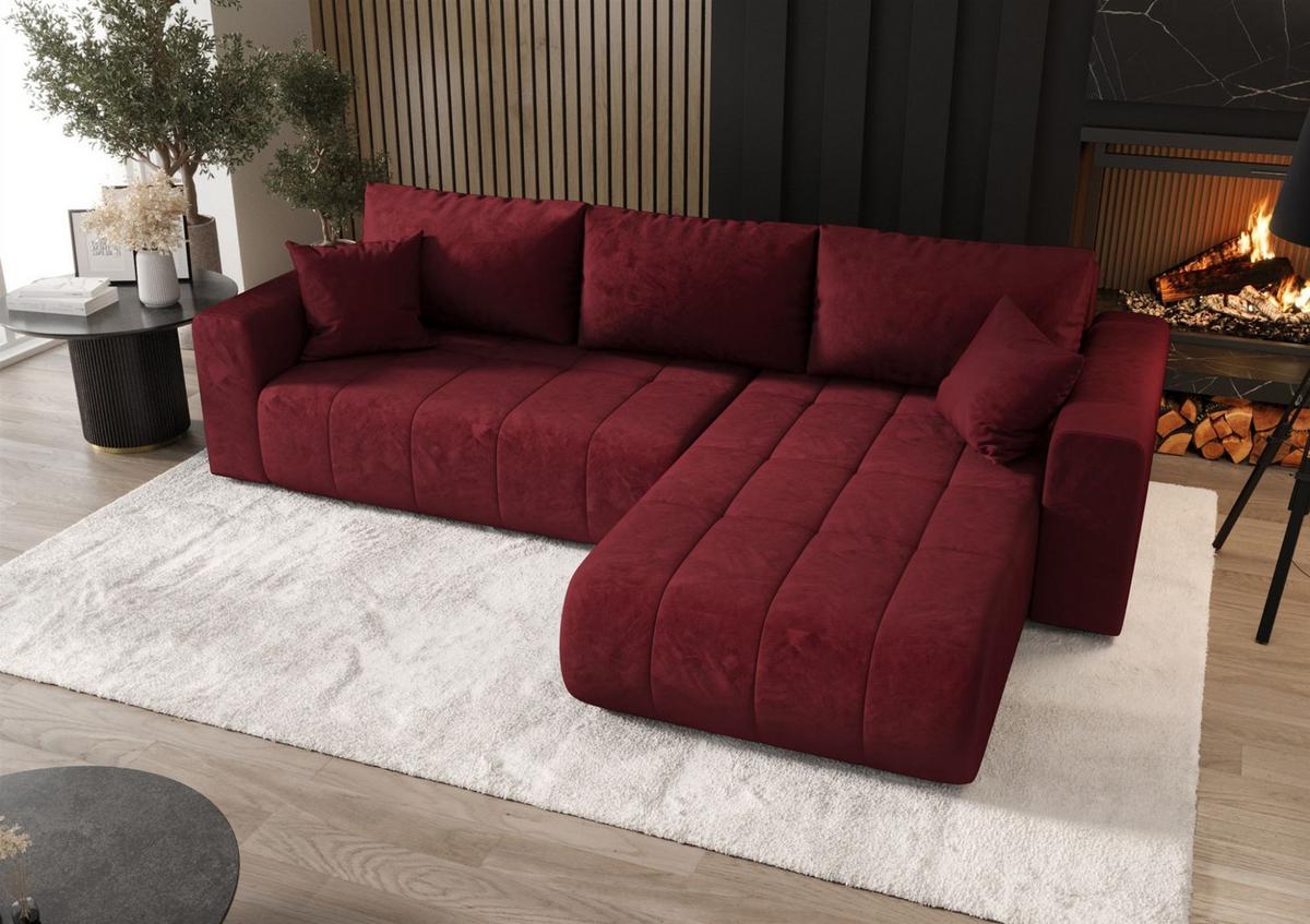 ECKSOFA Camila - Rot, Holzwerkstoff/Textil (280/185cm) - Fun Möbel