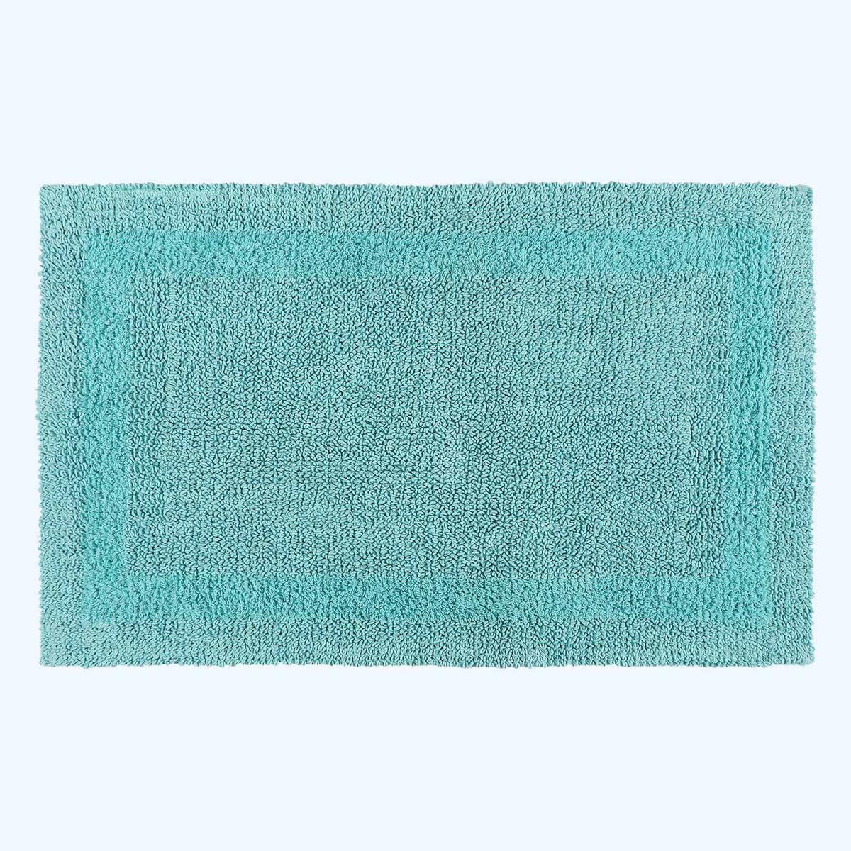 BADEMATTE 70/120 cm, 100% Baumwolle, wendbar - Hellblau, Textil (70/120cm) - Homescapes