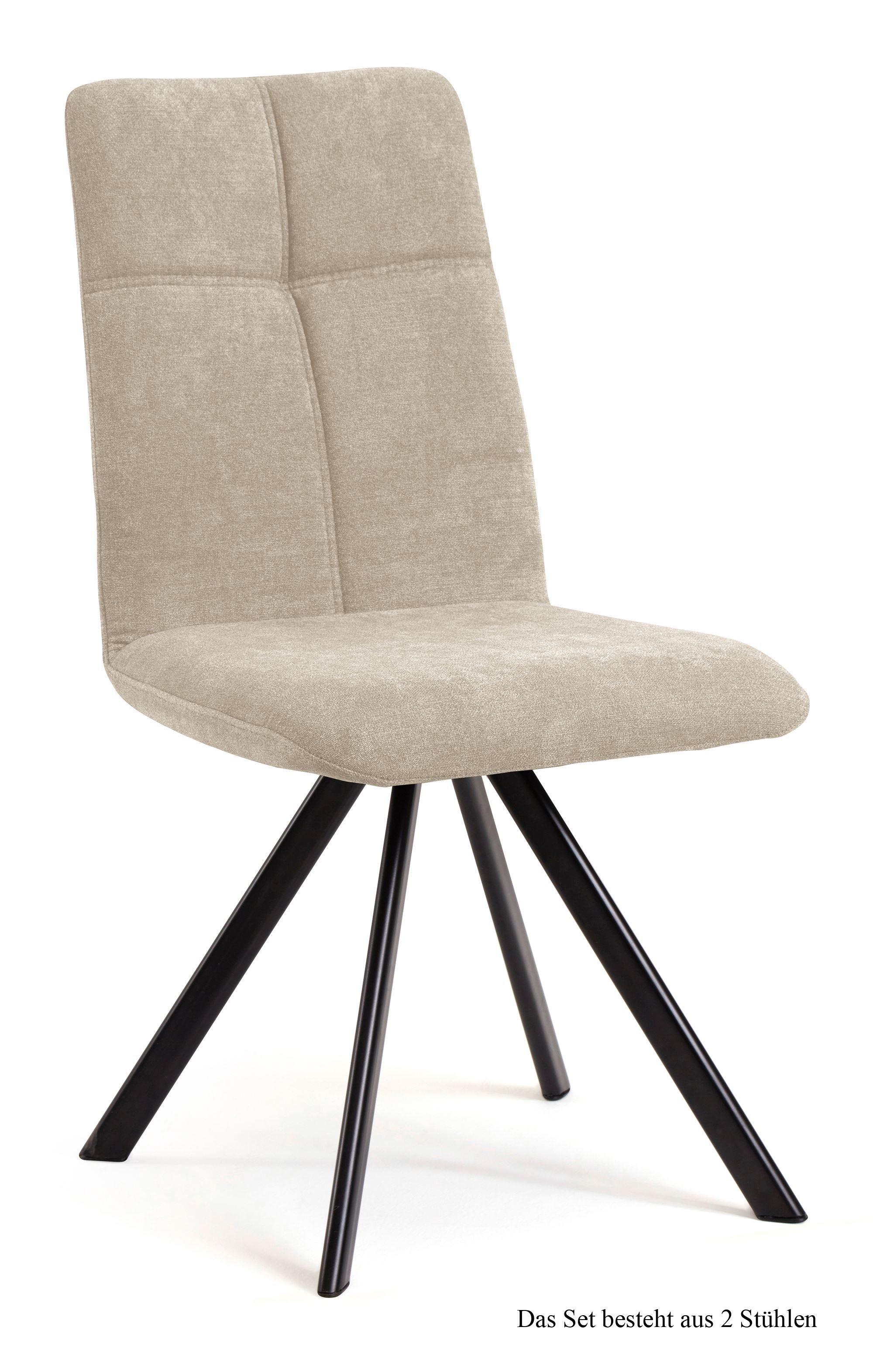 ESSZIMMERSTUHL (2er-Set) Davyd 47x92x60 Schwarz/Natur - Schwarz/Naturfarben, Kunststoff (60/92/47cm) - 58aufmkessel