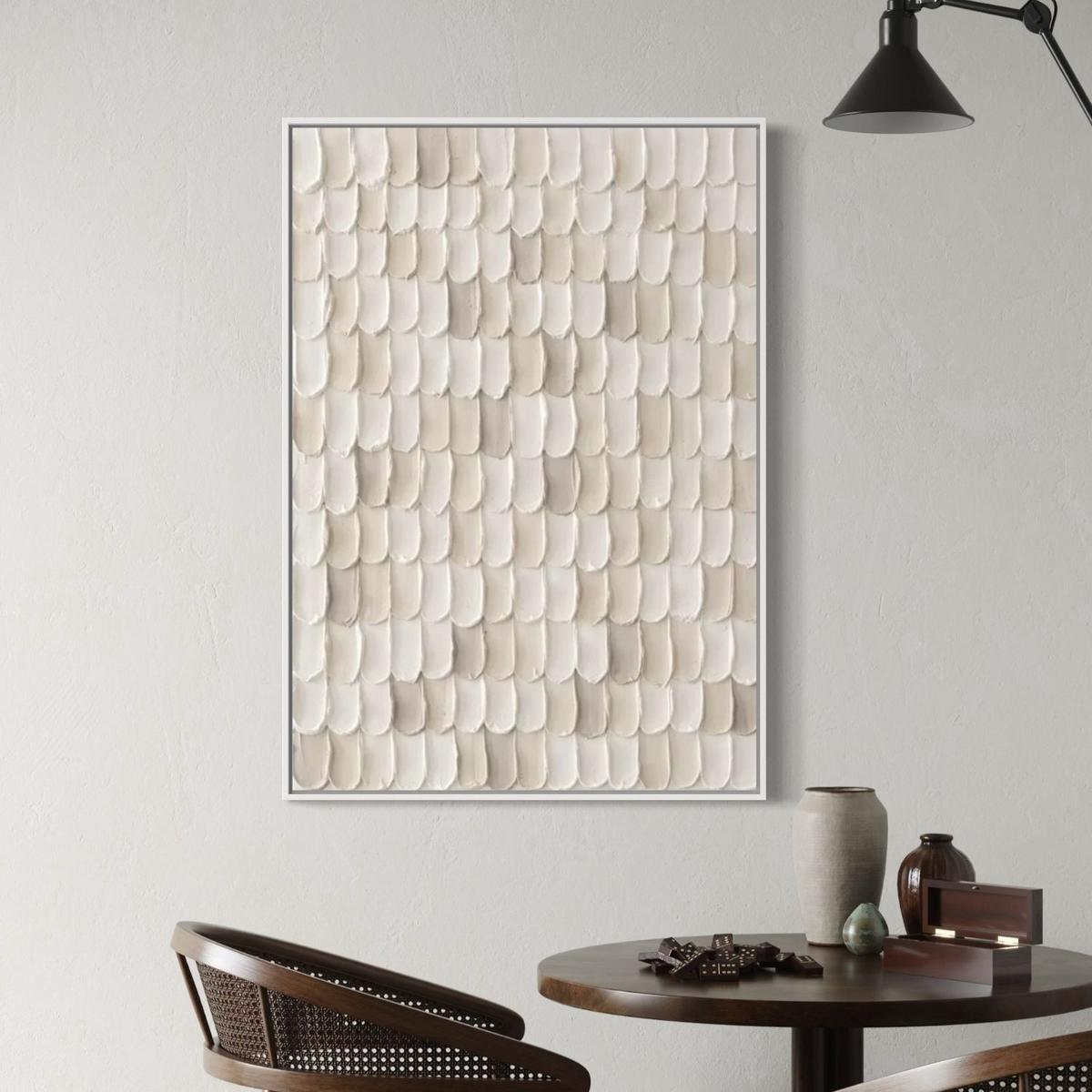 ACRYLBILD HANDGEMALT 60/90 cm - Beige/Weiß, Holz/Textil (60/90cm) - KUNSTLOFT