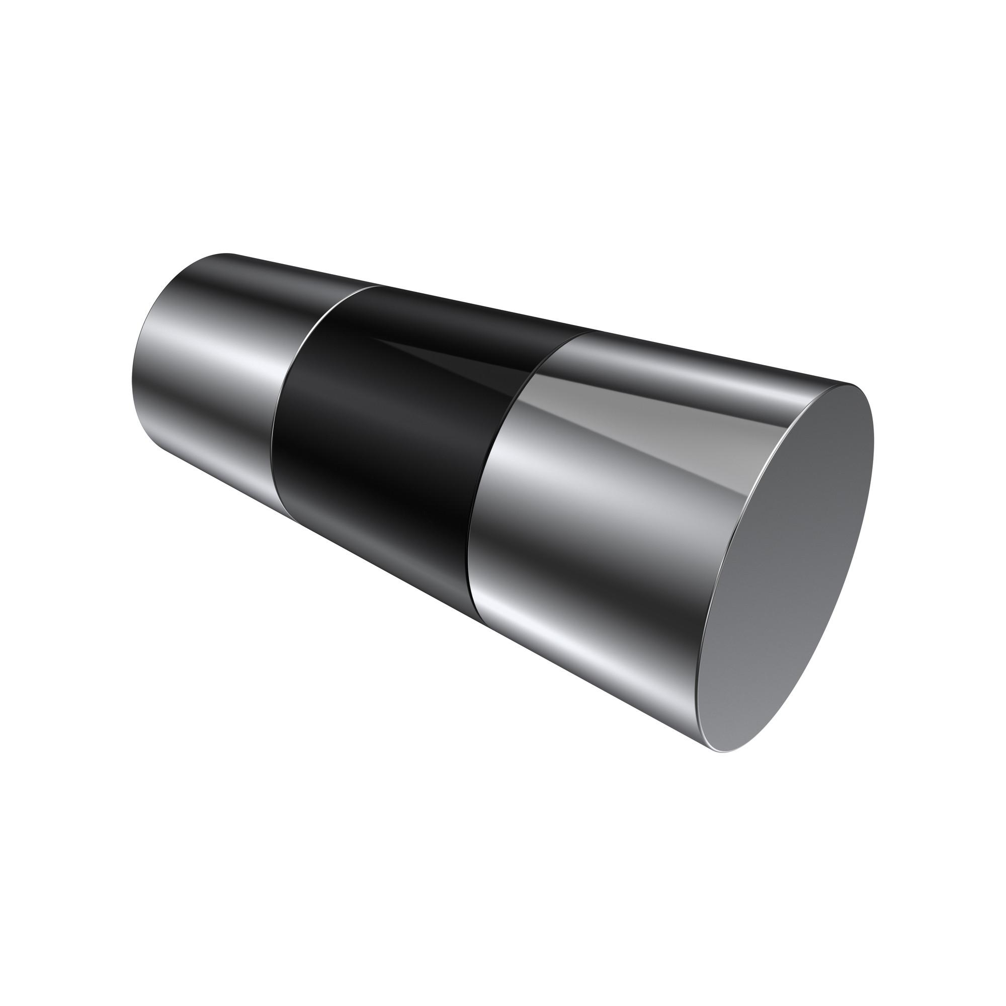 ENDSTÜCKE FÜR GARDINENSTANGEN 20 mm Ø, Tanara Chrom/Schwarz, Packung 2 Stück - Chromfarben/Schwarz, Metall (6.5/3.2/3.2cm) - INTERDECO