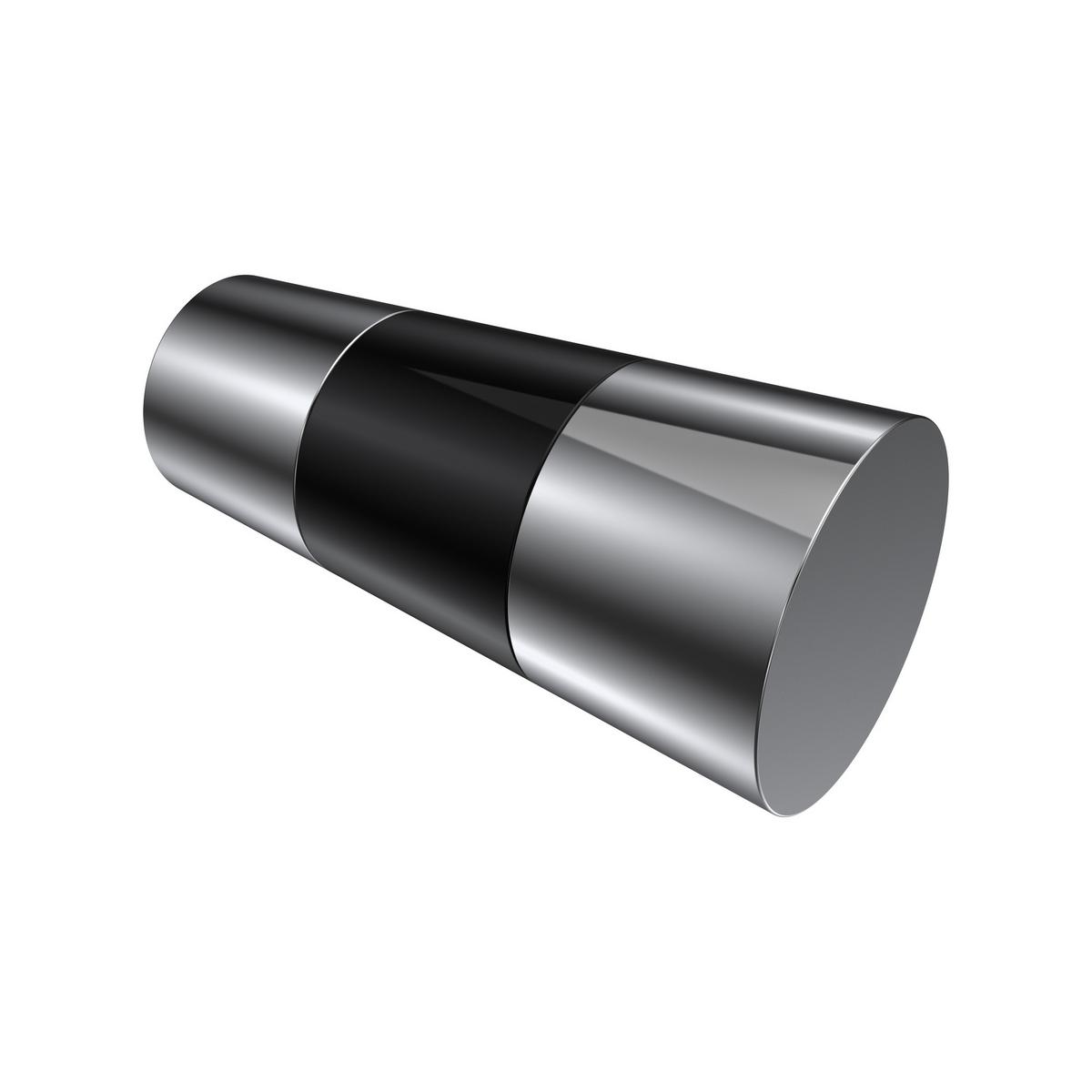 GARDINENSTANGE INNENLAUF Sonette Tanara 180 cm, 1-läufig, 20 mm Ø Chrom - Chromfarben/Schwarz, Metall (180cm) - INTERDECO