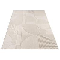 KURZFLORTEPPICH, mit Struktur, aus Polyester, Florhöhe 10 mm, Creme, 120 x 170 cm - Beige, Textil (170/120cm) - KADIMA DESIGN