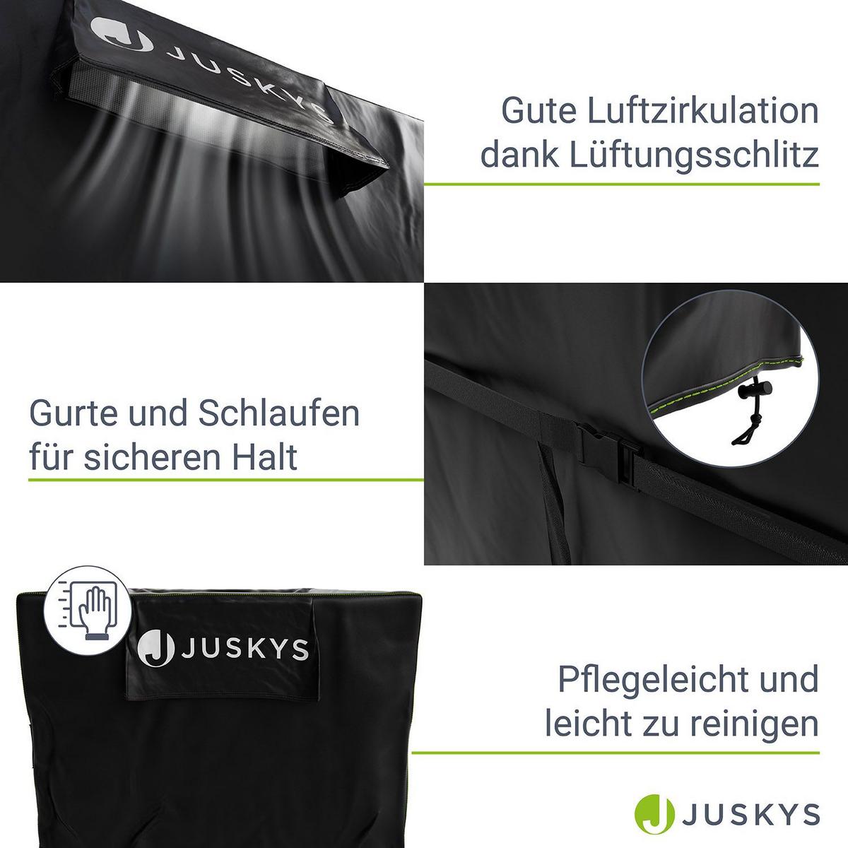 GARTENMÖBELABDECKUNG CoverSafe Pro schwarz - Schwarz, Kunststoff (110/75/210cm) - Juskys