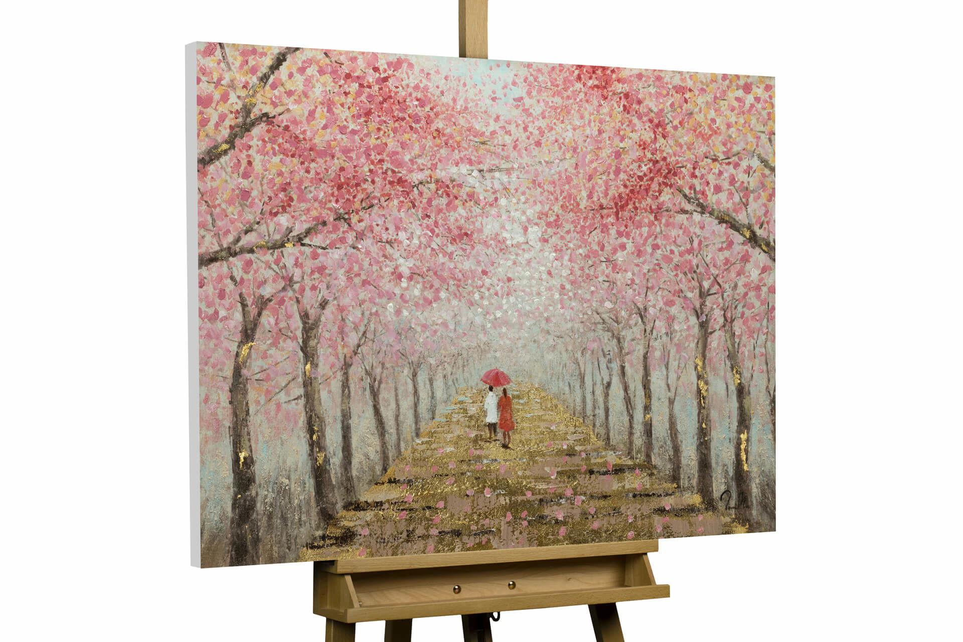 ÖLGEMÄLDE 100/70 cm - Pink/Braun, Holz/Textil (100/70cm) - KUNSTLOFT