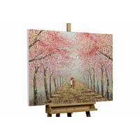 ÖLGEMÄLDE 100/70 cm - Pink/Braun, Holz/Textil (100/70cm) - KUNSTLOFT