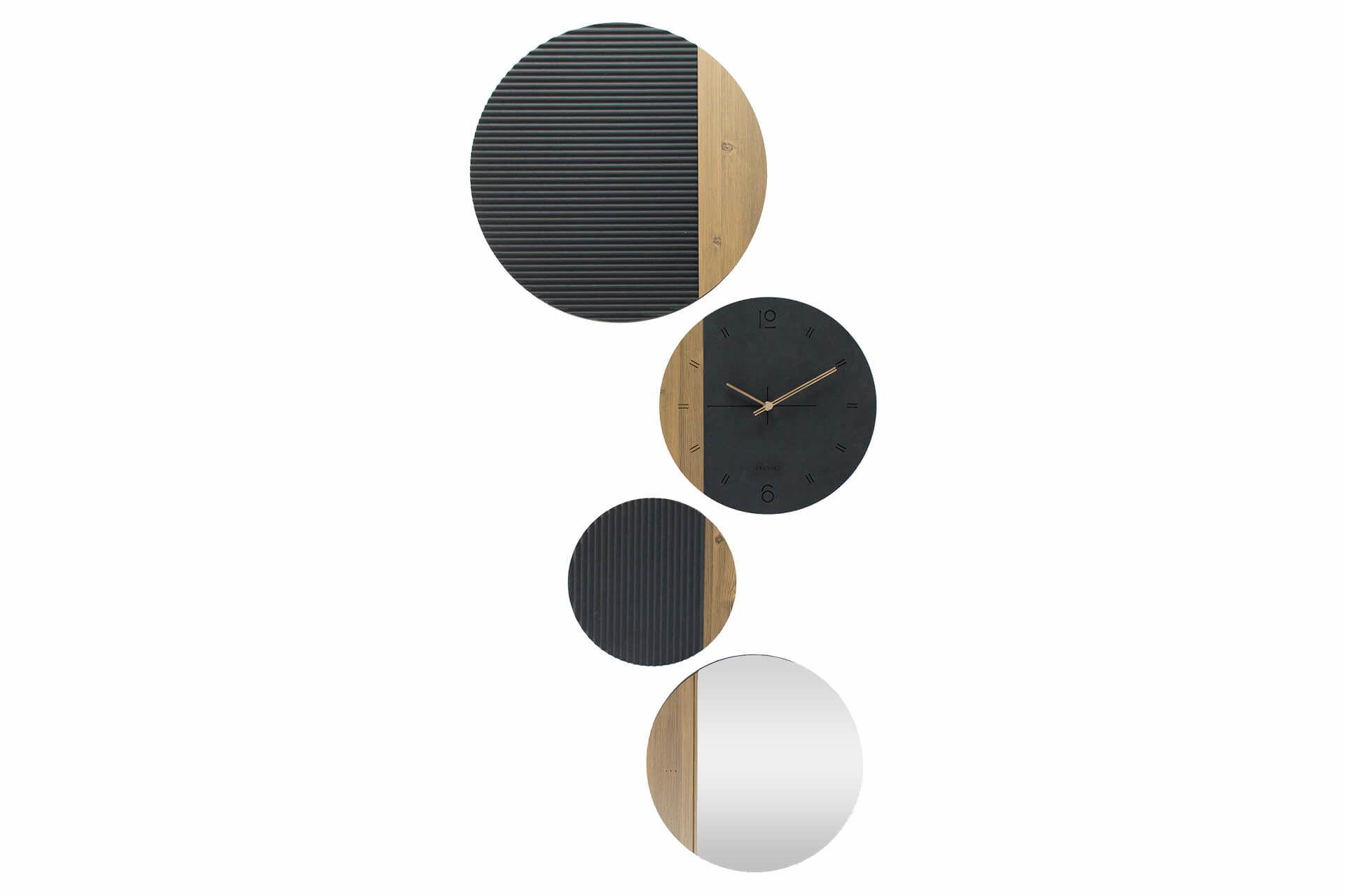 WANDUHR Design Schwarz 55/134 cm - Schwarz, Glas/Holzwerkstoff (54.7/133.9/1cm) - ONZENO