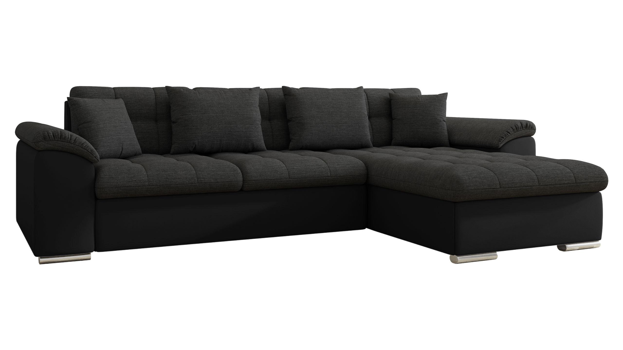 ECKSOFA Diana, Seite: Rechts - Schwarz, Holz/Textil (280/160cm) - MIRJAN24