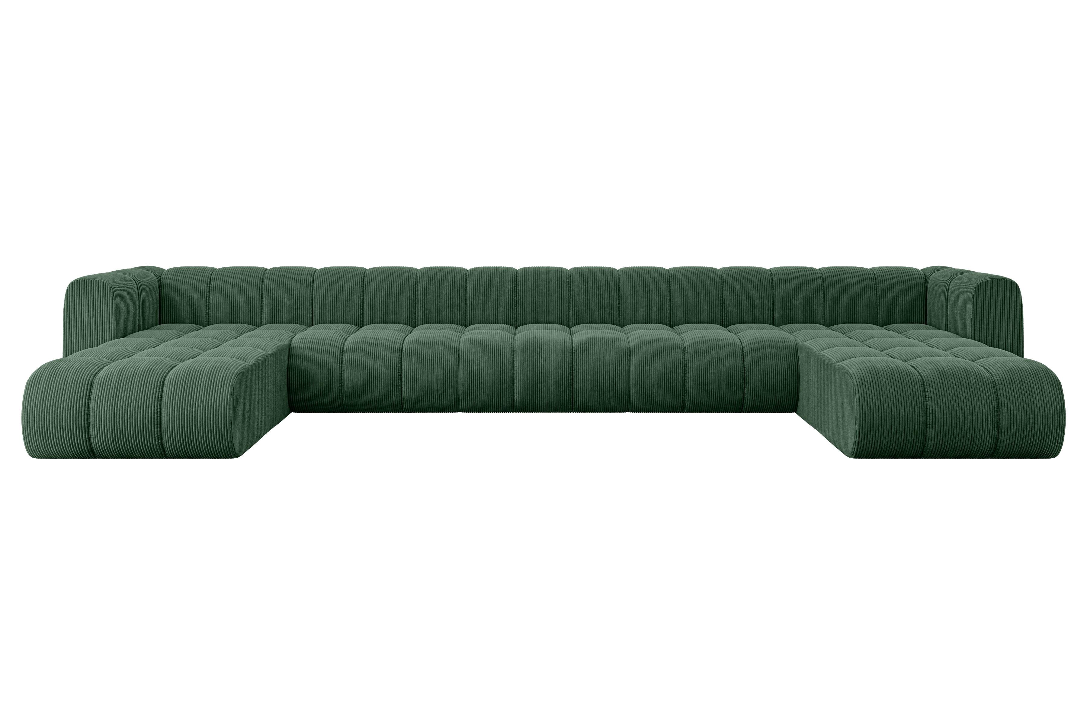 WOHNLANDSCHAFT modulares Sofa Joren-U3 - 501x177x70 cm Grün - Grün, Holzwerkstoff/Textil (501/70/177cm) - ALTDECOR