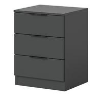 NACHTTISCH grau 45 x 60 cm, Nachtkommode in Komforthöhe - Schwarz/Grau, Holzwerkstoff/Kunststoff (45/60/40cm) - Inn.Furn