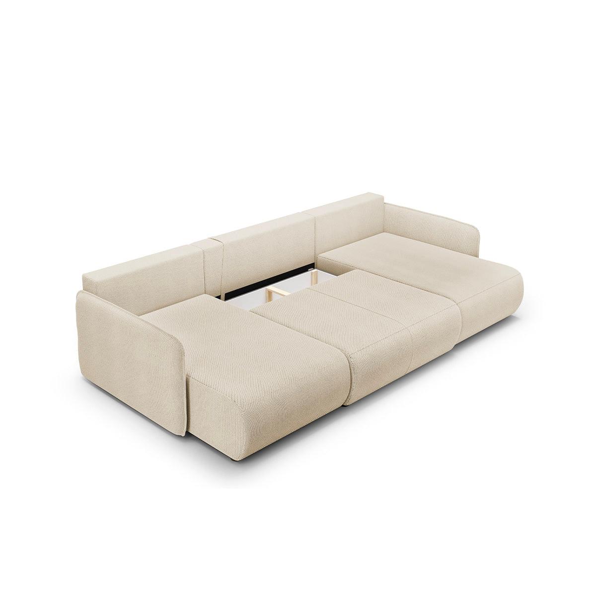 PANORAMASOFA Claudio 5 Sitzplätze Beige - Beige, Holz (290/86/148cm) - Petits-meubles