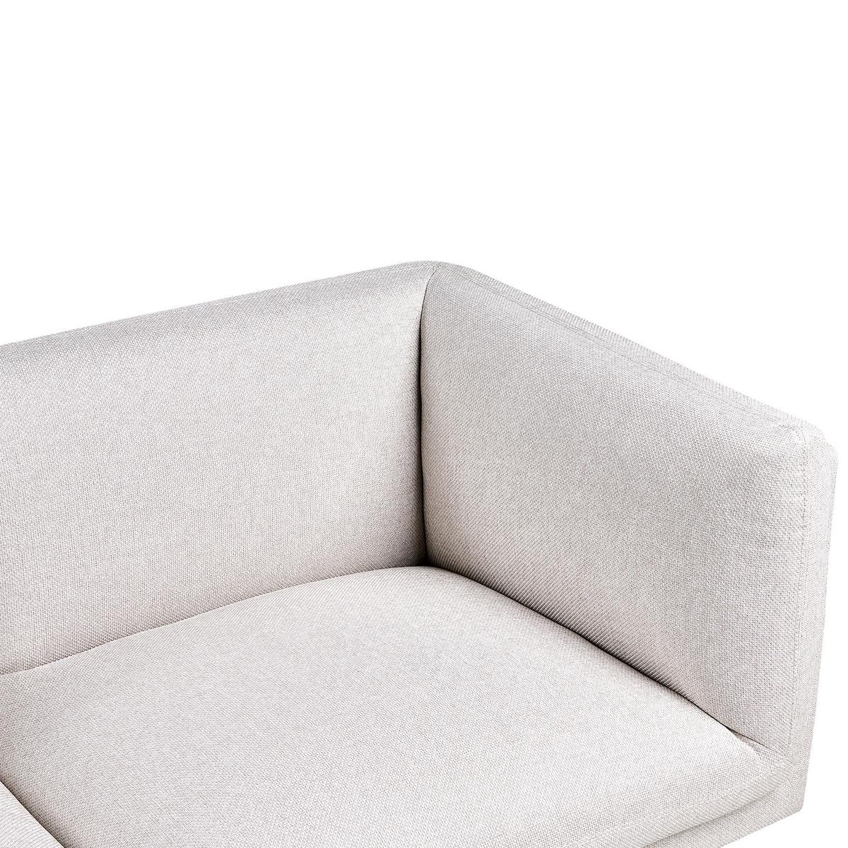 3-SITZER-SOFA Stoff Hellbeige Vorgod - Beige, Textil (221/76/84cm) - Beliani
