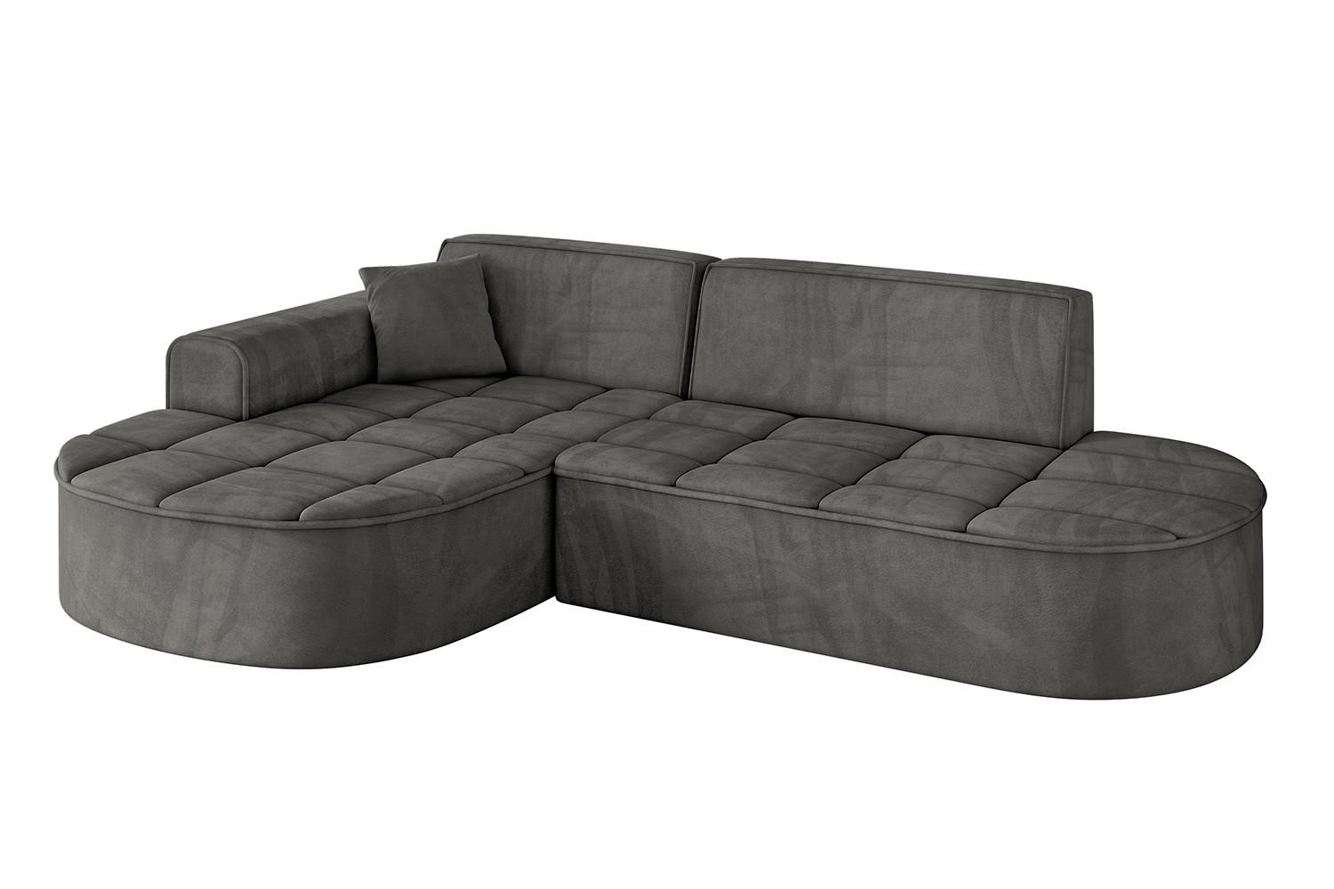 ECKSOFA Ottomane Links TARO-L1 - 243x171x79,5 cm Dunkelgrau - Dunkelgrau, Holzwerkstoff/Textil (243/171cm) - ALTDECOR