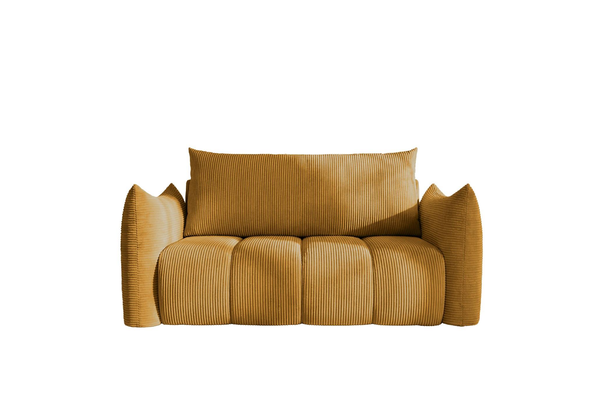 SOFA 2er-sitzer Ontario Mit Liegefunktion - Gelb, Holzwerkstoff/Textil (162/86/101cm) - Fun Möbel