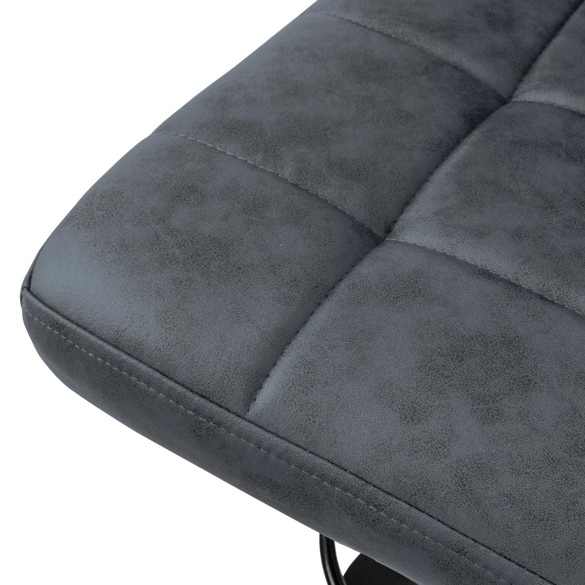 BARHOCKER 2er Set Anthrazit aus Kunstleder höhenverstellbar/drehbar - Anthrazit/Schwarz, Metall (45/112/50cm) - ML-DESIGN