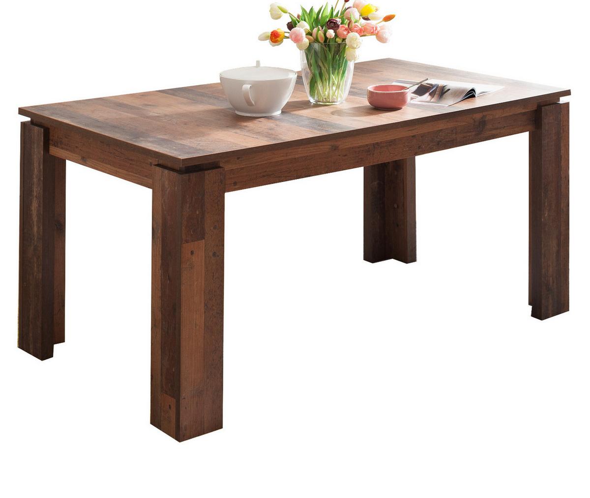 ESSTISCH Old Used Wood Altholz Optik, Küchentisch ausziehbar 160 - 200 x 90 cm - Braun/Grau, Holzwerkstoff (90/160/77cm) - Top.Furn