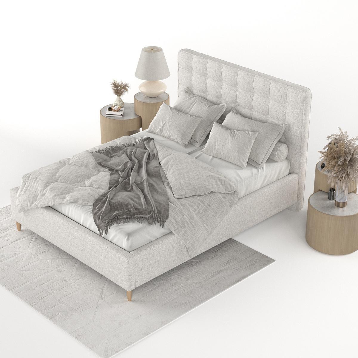 POLSTERBETT Paloma 120/200 cm Hellbeige im Riva Stoff - Beige/Naturfarben, Holz/Holzwerkstoff (120/200cm) - AltaBeds