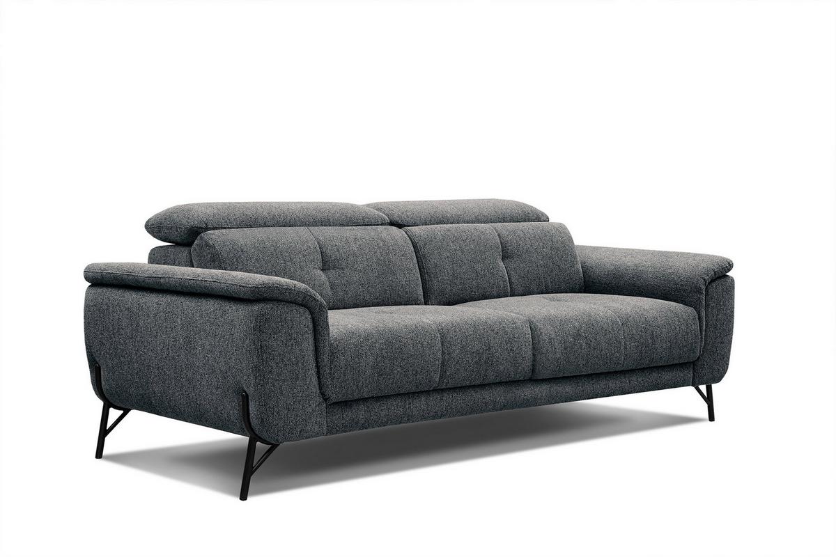 SOFA AVENA 3-Sitzer, dunkelgrau - Dunkelgrau, Holzwerkstoff/Textil (204/80/108cm) - Wozimo
