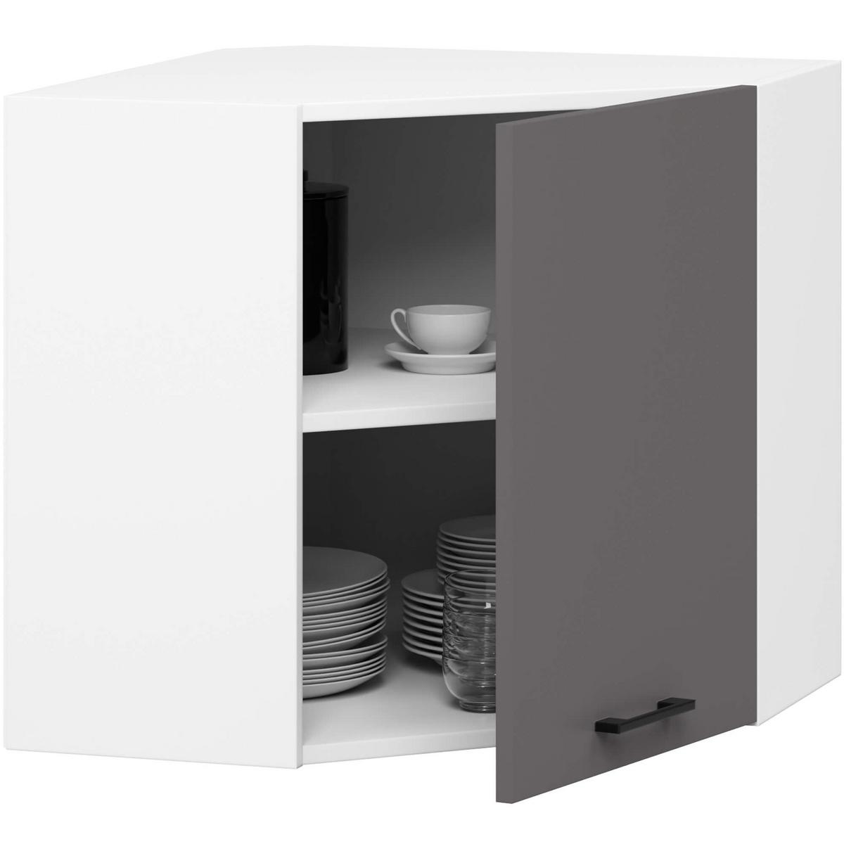 HÄNGESCHRANK Weiß, Graphit Grau 58/60/30 - Graphitfarben/Weiß, Holzwerkstoff (60/58/30cm) - RAUMHIRSCH FURNITURE