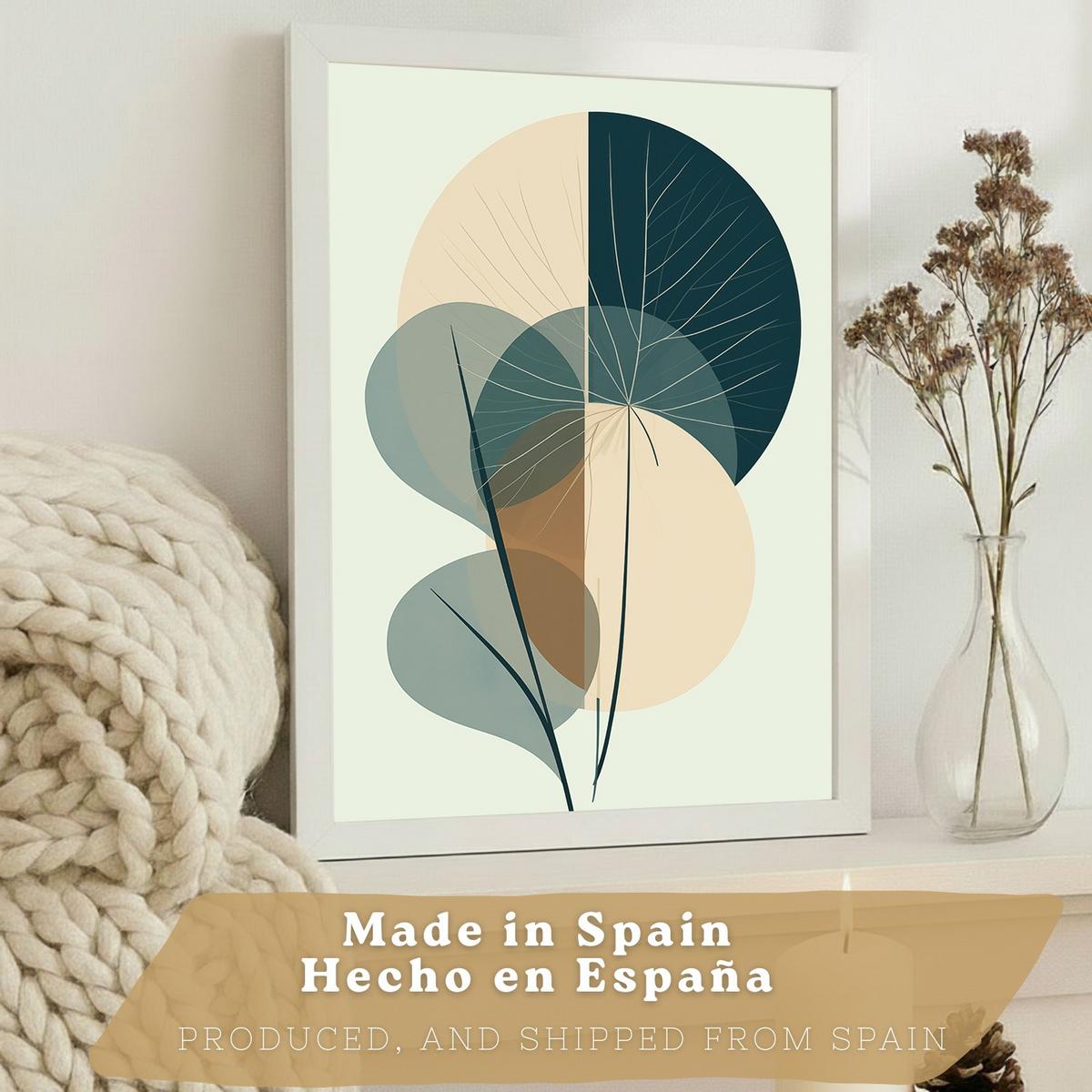 POSTER 3er Kunstdruck-Set Wandbilder Floral Abstrakt Blau Grün modern Wohnzimmer Deko, Schlafzimmer, Küche, Badezimmer Rahmenlos A3 - Weiß, Papier (29.7/1/42cm) - Nacnic