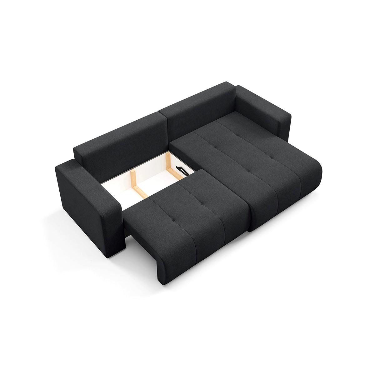 ECKSOFA Giulia 3 Sitzplätze Schwarz - Schwarz, Holz (244/149cm) - Petits-meubles