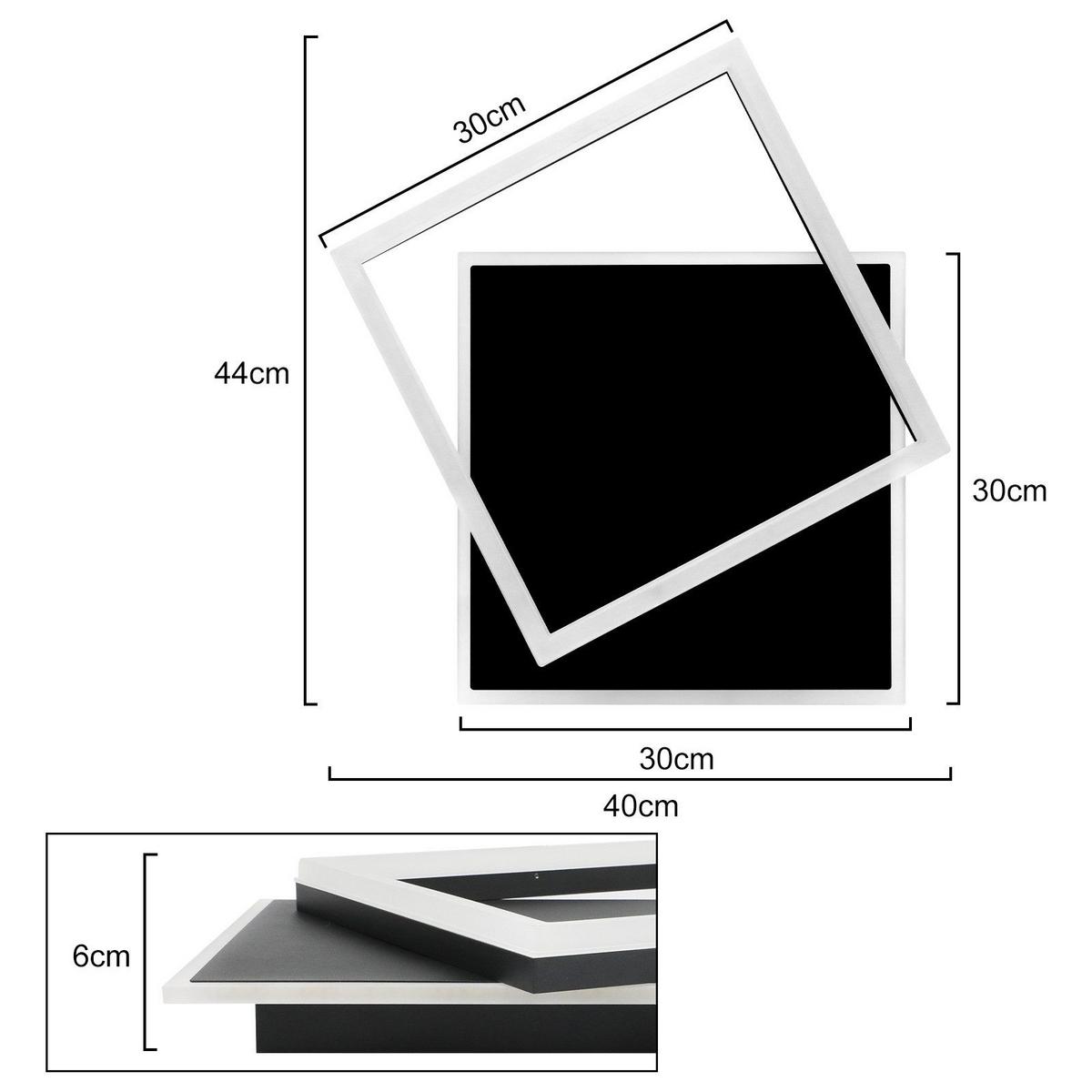 LED-DECKENLEUCHTE Daniela 44/40/6 cm - Schwarz, Metall (44/40/6cm) - Nettlife