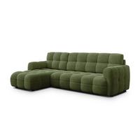 ECKSOFA MELLOW 4-Sitzer, olive - Schwarz/Grün, Holz/Textil (262/156cm) - Wozimo