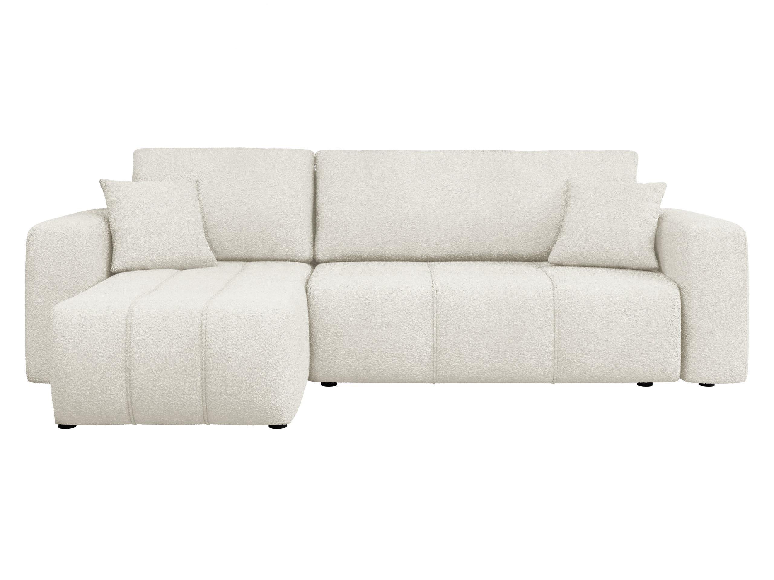 ECKSOFA Furyn Boucle - Creme/Schwarz, Holzwerkstoff/Kunststoff (244/145cm) - MIRJAN24