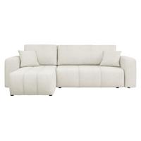 ECKSOFA Furyn Boucle - Creme/Schwarz, Holzwerkstoff/Kunststoff (244/145cm) - MIRJAN24