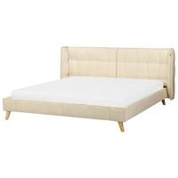POLSTERBETT mit Lattenrost 180x200 cm Beige Senlis - Beige, Textil (180/200cm) - Beliani