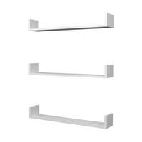 WANDREGAL-SET 3 TLG. Höganäs - Weiß, Holzwerkstoff (90/12/15cm) - [en.casa]