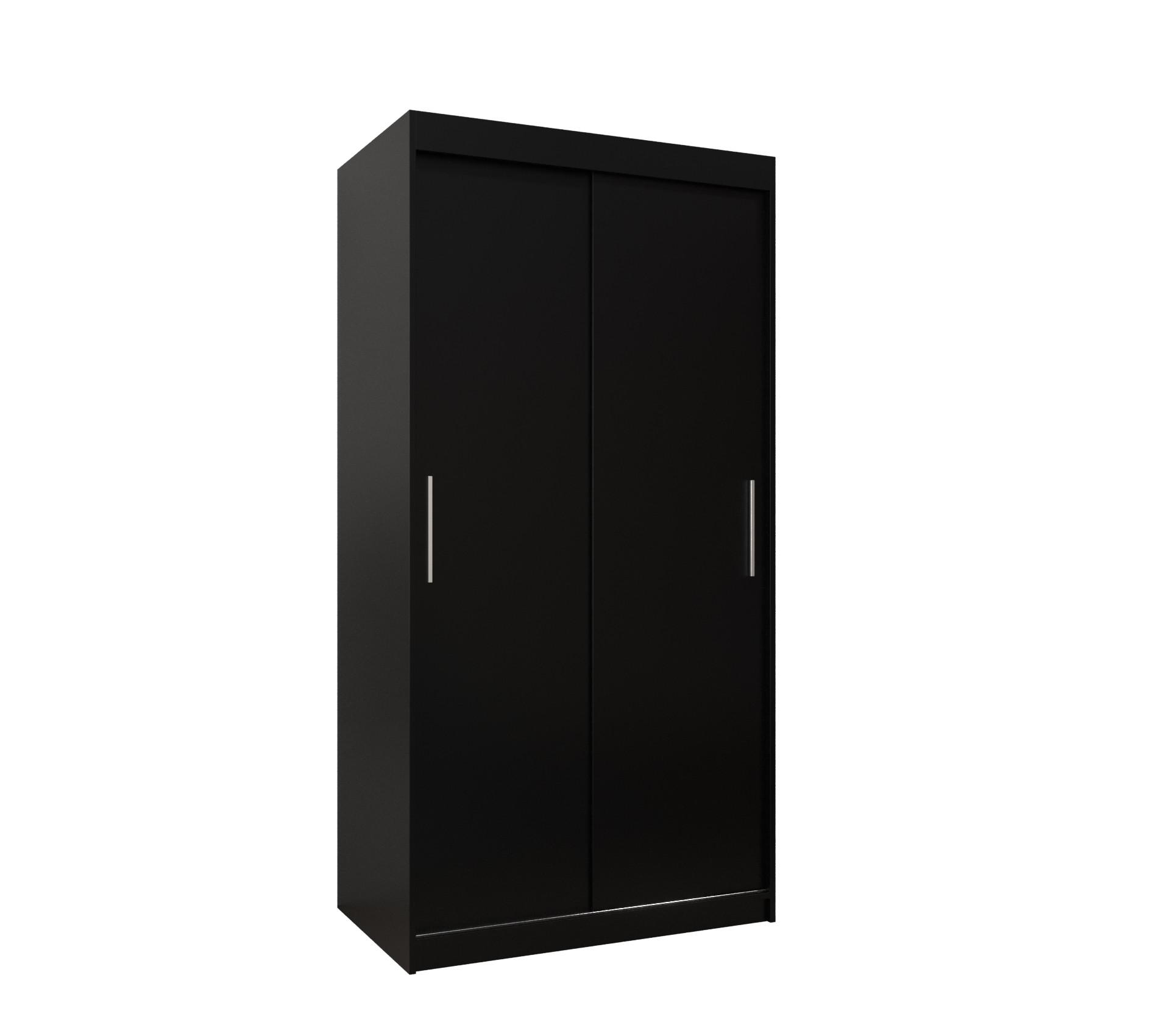 SCHIEBETÜRENSCHRANK TOKYO 200/100/62 2-türig - Silberfarben/Schwarz, Holz/Kunststoff (100/200/62cm) - MÖBEL KRYSPOL