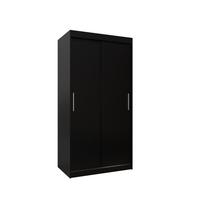 SCHIEBETÜRENSCHRANK TOKYO 200/100/62 2-türig - Silberfarben/Schwarz, Holz/Kunststoff (100/200/62cm) - MÖBEL KRYSPOL