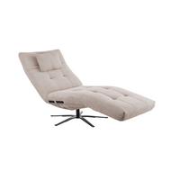 RELAXLIEGE LETICIA Beige Cord Drehbar (360°), Relaxfunktion - Beige/Schwarz, Textil/Metall (82/115/156cm) - KAWOLA