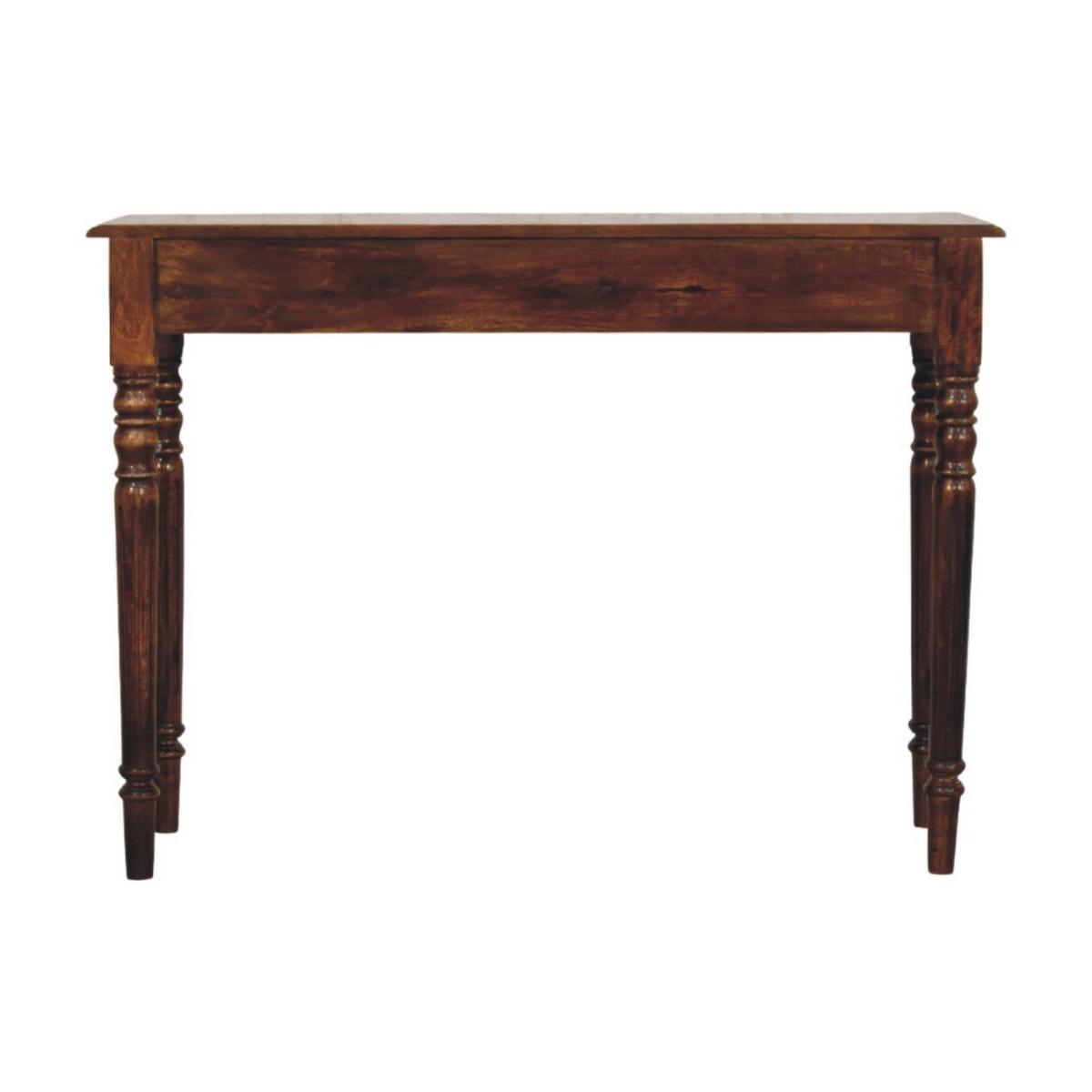 KONSOLE Gedrehte Beine Kastanie, 3 Schubladen, Dunkelbraun - Dunkelbraun/Messingfarben, Holz/Metall (35/110/80cm) - Artisan Furniture